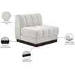 Bowery Hill Contemporary Cream Chenille Fabric Armless Chair