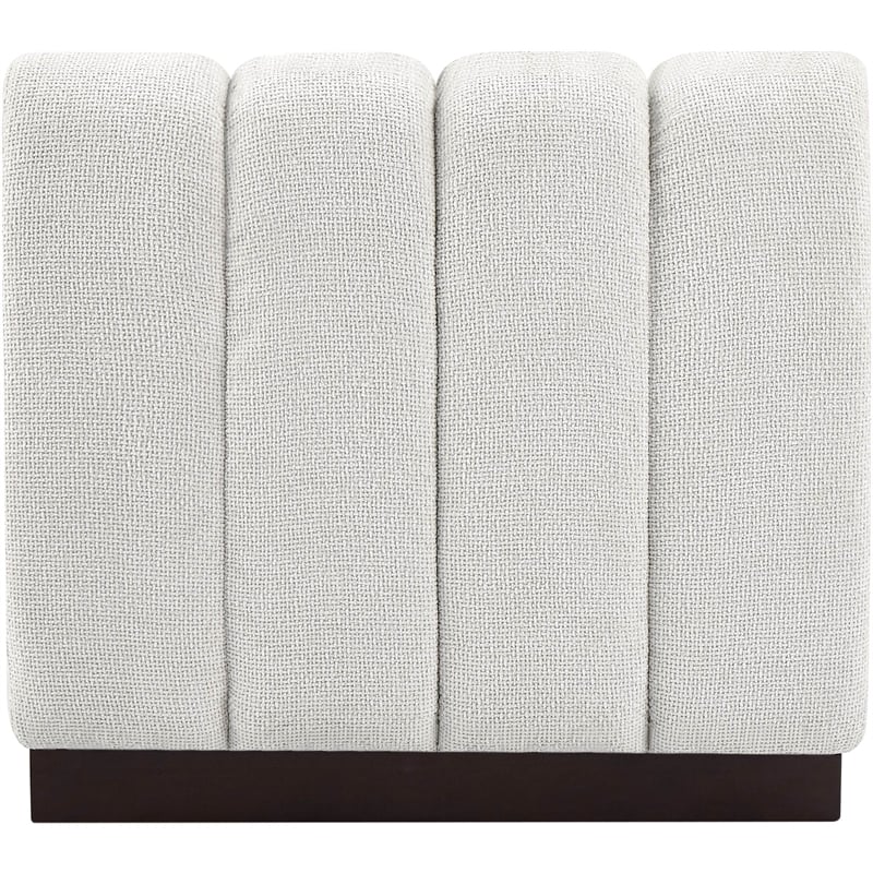 Bowery Hill Contemporary Cream Chenille Fabric Armless Chair