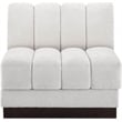 Bowery Hill Contemporary Cream Chenille Fabric Armless Chair