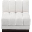 Bowery Hill Contemporary Cream Chenille Fabric Armless Chair