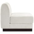 Bowery Hill Contemporary Cream Chenille Fabric Armless Chair
