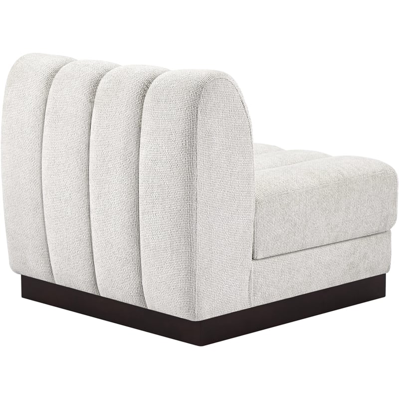 Bowery Hill Contemporary Cream Chenille Fabric Armless Chair