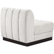 Bowery Hill Contemporary Cream Chenille Fabric Armless Chair