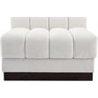Bowery Hill Contemporary Cream Chenille Fabric Armless Chair