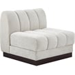 Bowery Hill Contemporary Cream Chenille Fabric Armless Chair