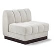 Bowery Hill Contemporary Cream Chenille Fabric Armless Chair