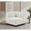 Bowery Hill Contemporary Soft Cream Chenille Fabric Corner Chair