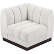 Bowery Hill Contemporary Soft Cream Chenille Fabric Corner Chair