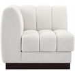 Bowery Hill Contemporary Soft Cream Chenille Fabric Corner Chair