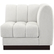 Bowery Hill Contemporary Soft Cream Chenille Fabric Corner Chair
