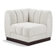 Bowery Hill Contemporary Soft Cream Chenille Fabric Corner Chair