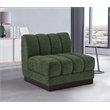 Bowery Hill Contemporary Green Chenille Fabric Armless Chair