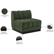 Bowery Hill Contemporary Green Chenille Fabric Armless Chair