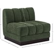 Bowery Hill Contemporary Green Chenille Fabric Armless Chair