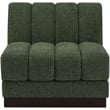 Bowery Hill Contemporary Green Chenille Fabric Armless Chair