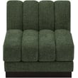Bowery Hill Contemporary Green Chenille Fabric Armless Chair