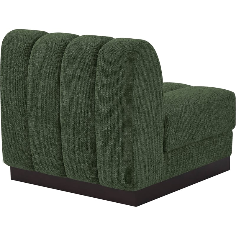 Bowery Hill Contemporary Green Chenille Fabric Armless Chair