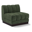 Bowery Hill Contemporary Green Chenille Fabric Armless Chair