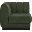 Bowery Hill Contemporary Soft Green Chenille Fabric Corner Chair