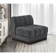 Bowery Hill Contemporary Soft Grey Chenille Fabric Armless Chair