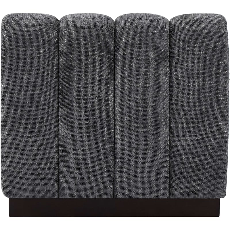 Bowery Hill Contemporary Soft Grey Chenille Fabric Armless Chair