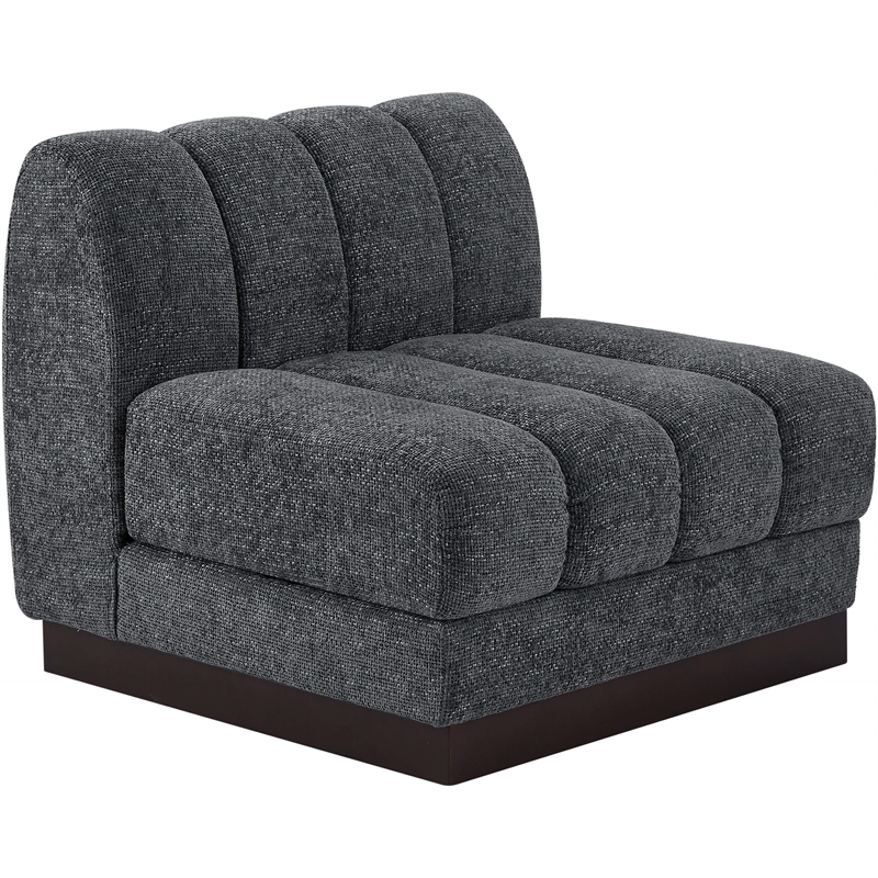 Bowery Hill Contemporary Soft Grey Chenille Fabric Armless Chair