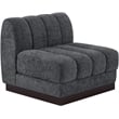 Bowery Hill Contemporary Soft Grey Chenille Fabric Armless Chair