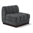 Bowery Hill Contemporary Soft Grey Chenille Fabric Armless Chair