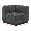 Bowery Hill Contemporary Soft Grey Chenille Fabric Corner Chair