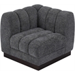 Bowery Hill Contemporary Soft Grey Chenille Fabric Corner Chair