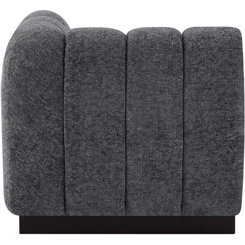 Bowery Hill Contemporary Soft Grey Chenille Fabric Corner Chair