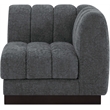 Bowery Hill Contemporary Soft Grey Chenille Fabric Corner Chair