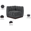 Bowery Hill Contemporary Soft Grey Chenille Fabric Corner Chair