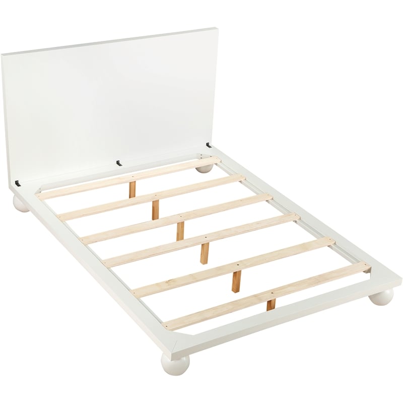 Bowery Hill Modern / Contemporary Solid Ash Wood Cream Queen Bed