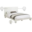 Bowery Hill Modern / Contemporary Solid Ash Wood Cream Queen Bed