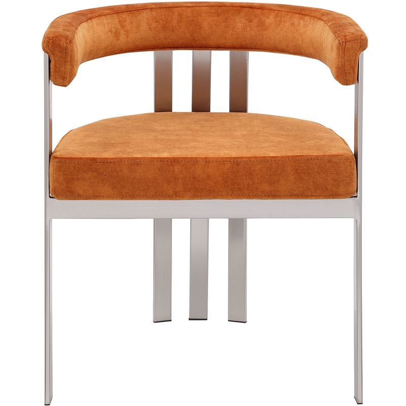 Bowery Hill Contemporary Cognac Velvet Dining Chair (Set of 2)