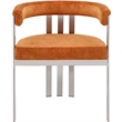 Bowery Hill Contemporary Cognac Velvet Dining Chair (Set of 2)