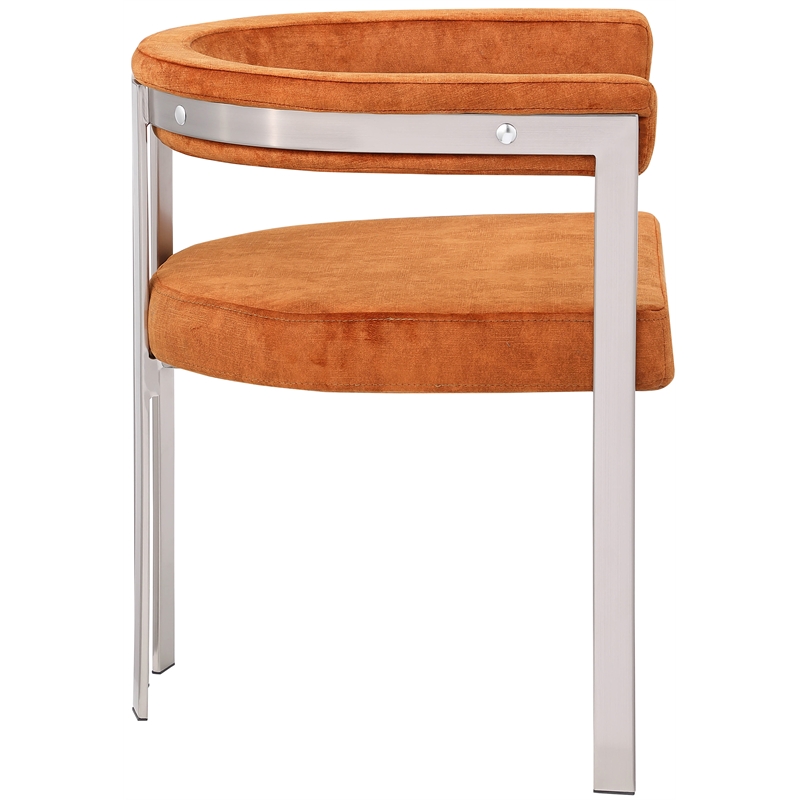 Bowery Hill Contemporary Cognac Velvet Dining Chair (Set of 2)