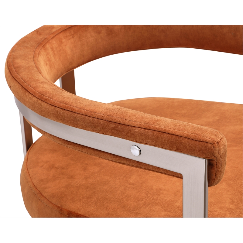 Bowery Hill Contemporary Cognac Velvet Dining Chair (Set of 2)