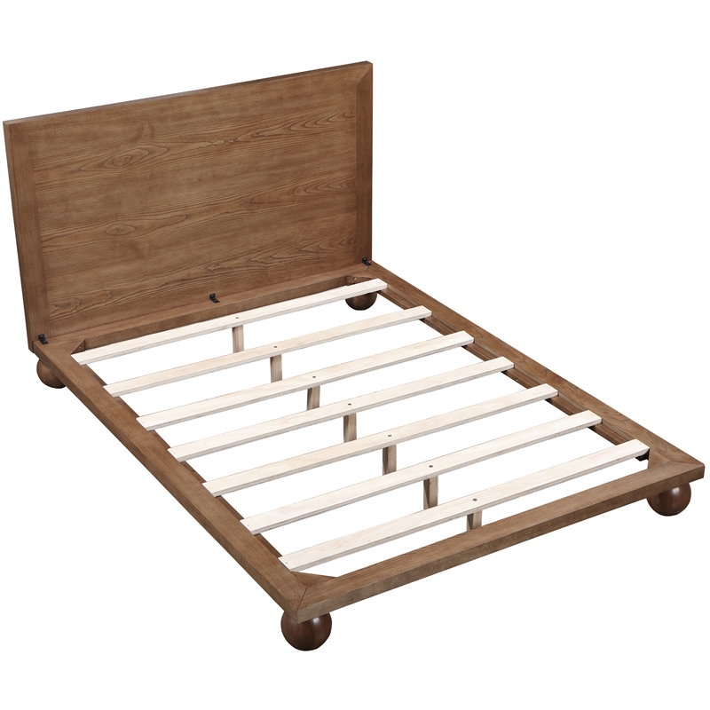 Bowery Hill Modern / Contemporary Solid Ash Wood Walnut King Bed