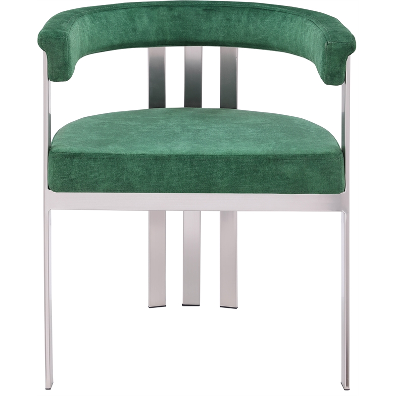 Bowery Hill Contemporary Green Velvet Dining Chair (Set of 2)