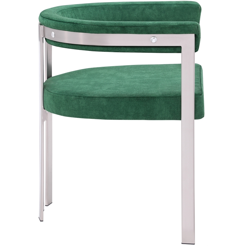 Bowery Hill Contemporary Green Velvet Dining Chair (Set of 2)
