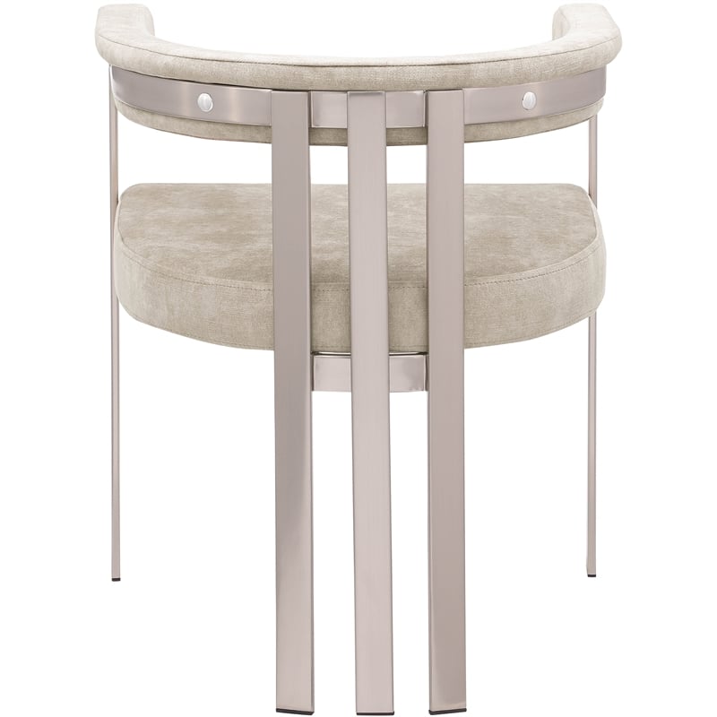 Bowery Hill Contemporary Beige Velvet Dining Chair (Set of 2)