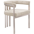 Bowery Hill Contemporary Beige Velvet Dining Chair (Set of 2)