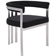 Bowery Hill Contemporary Black Velvet Dining Chair (Set of 2)