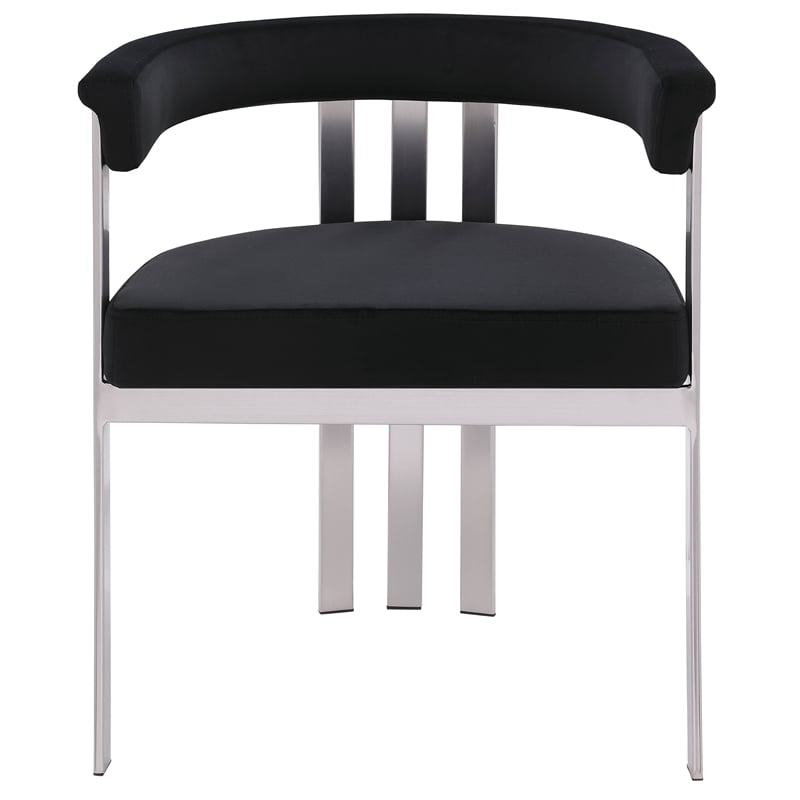 Bowery Hill Contemporary Black Velvet Dining Chair (Set of 2)