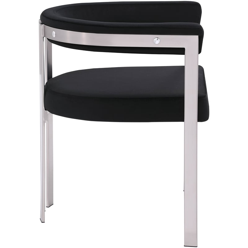 Bowery Hill Contemporary Black Velvet Dining Chair (Set of 2)
