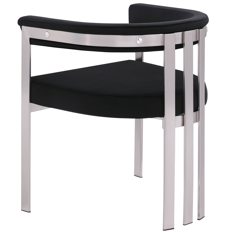 Bowery Hill Contemporary Black Velvet Dining Chair (Set of 2)