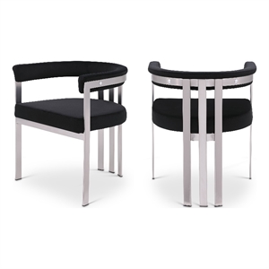 Bowery Hill Contemporary Black Velvet Dining Chair (Set of 2)