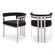 Bowery Hill Contemporary Black Velvet Dining Chair (Set of 2)